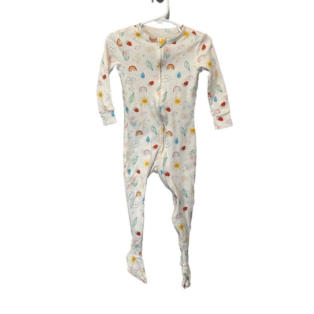 Old Navy Toddler Girl Clothes 2T Footed Sleeper Pajamas Zip Sleep N Play Rainbow
